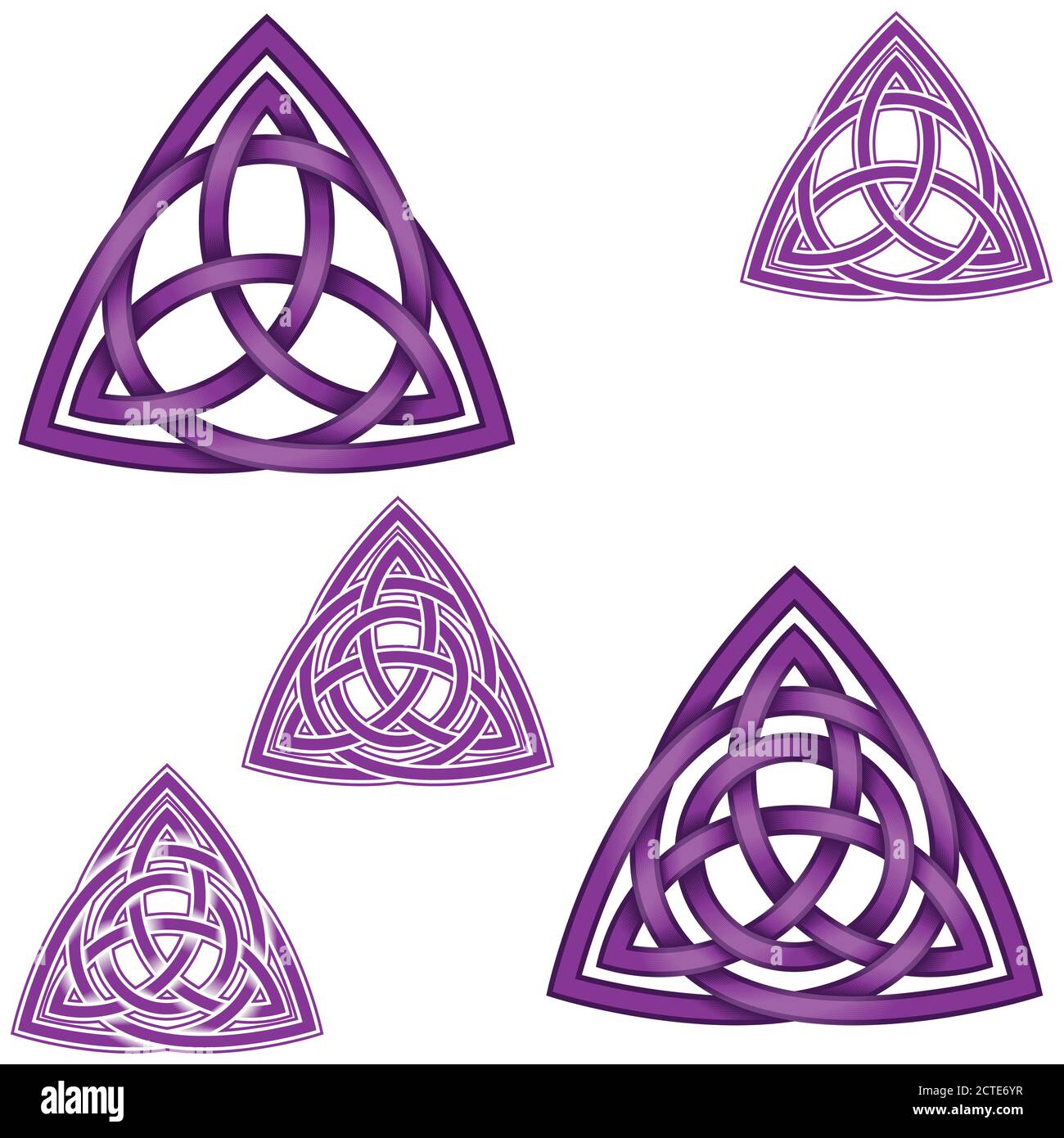 Vektor-Illustration des Symbols von Wicca, zwei Triquetra eins in einem anderen mit Kreis, alle auf weißem Hintergrund Stock Vektor