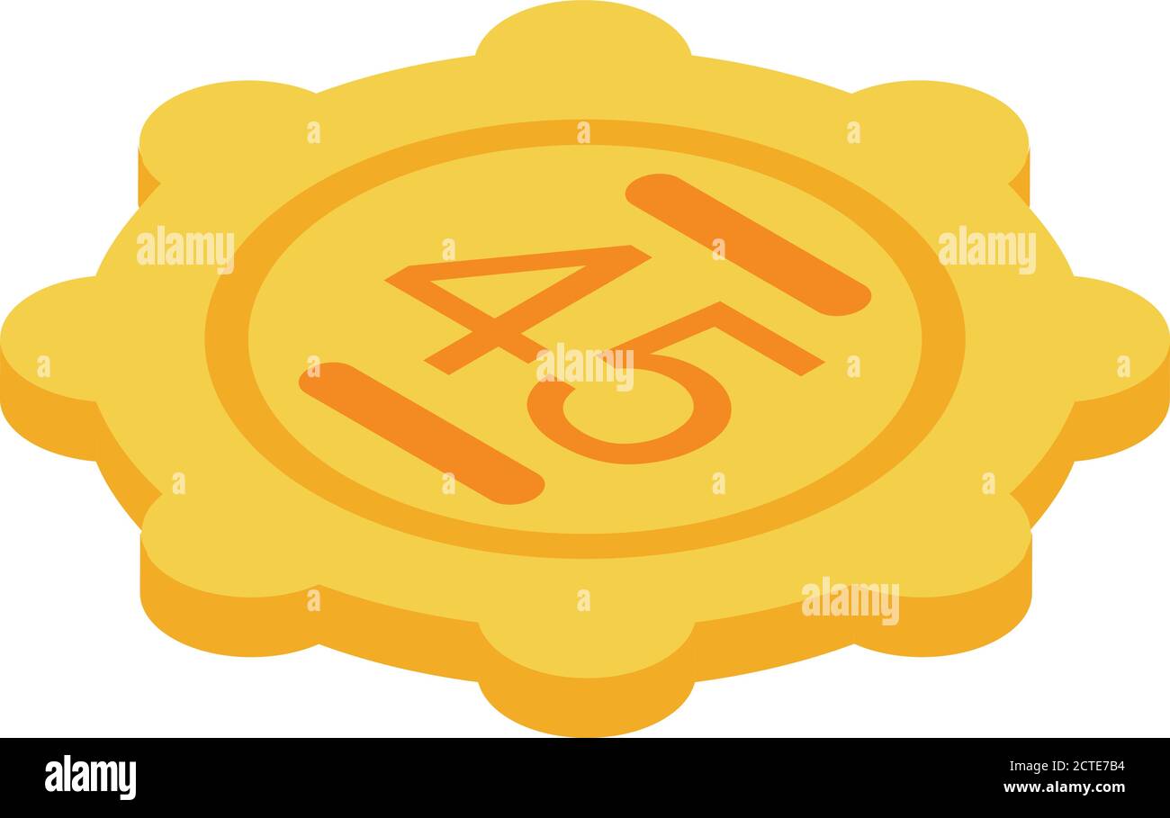 Gold Spiel Token Symbol, isometrischen Stil Stock Vektor