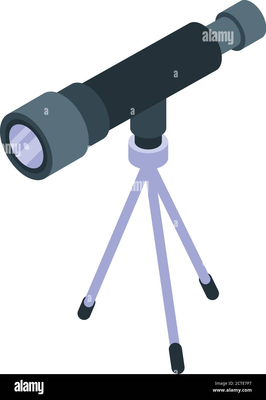 Weltraumteleskop-Symbol, isometrischer Stil Stock Vektor