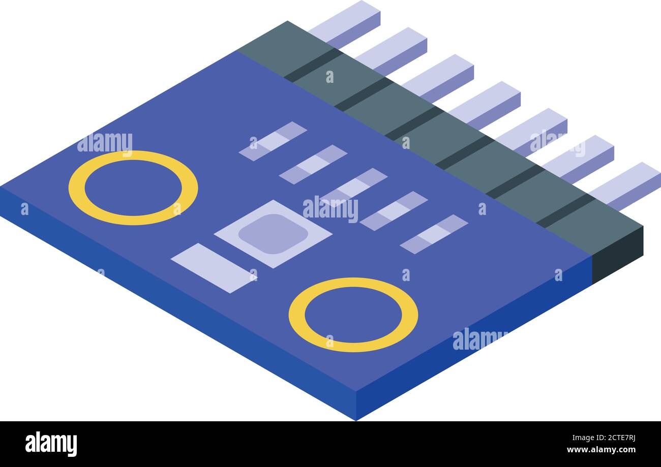 Gyroskop-Chip-Symbol, isometrischer Stil Stock Vektor