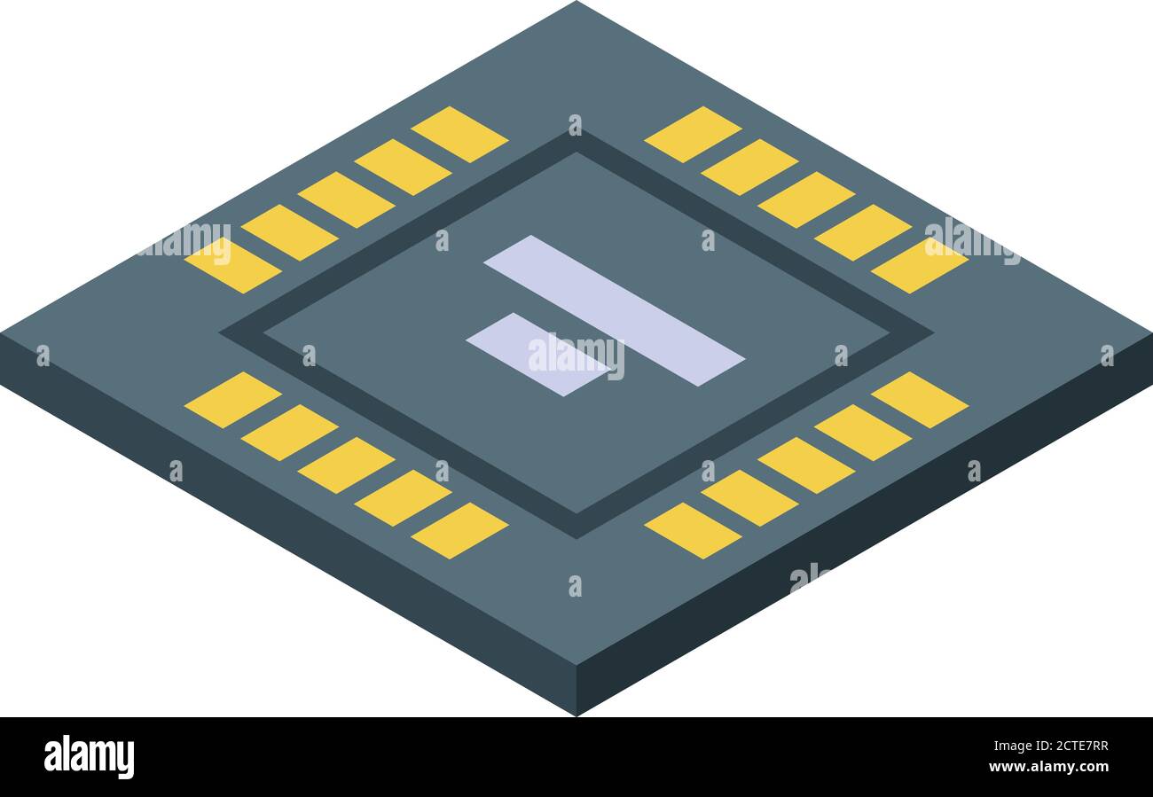Symbol für Gyroskop-Prozessor, isometrischer Stil Stock Vektor