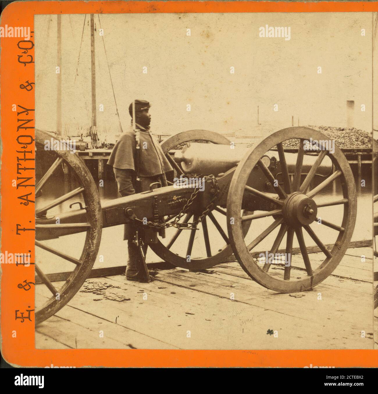 Eine 12 Pfund Messing Kanone, Ordnance Wharf, City Point, VA., E. & H.T. Anthony (Firma), 1861, Usa Stockfoto