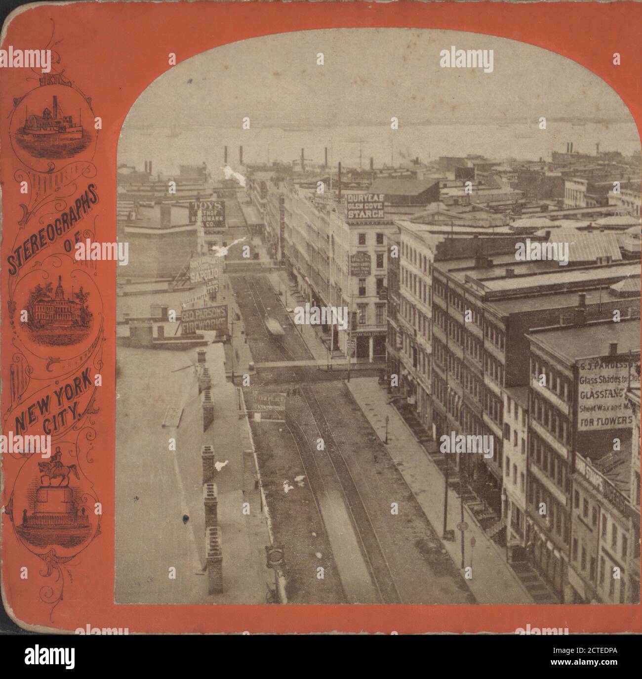 Park Place vom New Post Office., 1874, New York (Staat), New York (N.Y.), Manhattan (New York, N.Y.), Hudson River (N.Y. und N.J.), Park Place (New York, N.Y.) Stockfoto