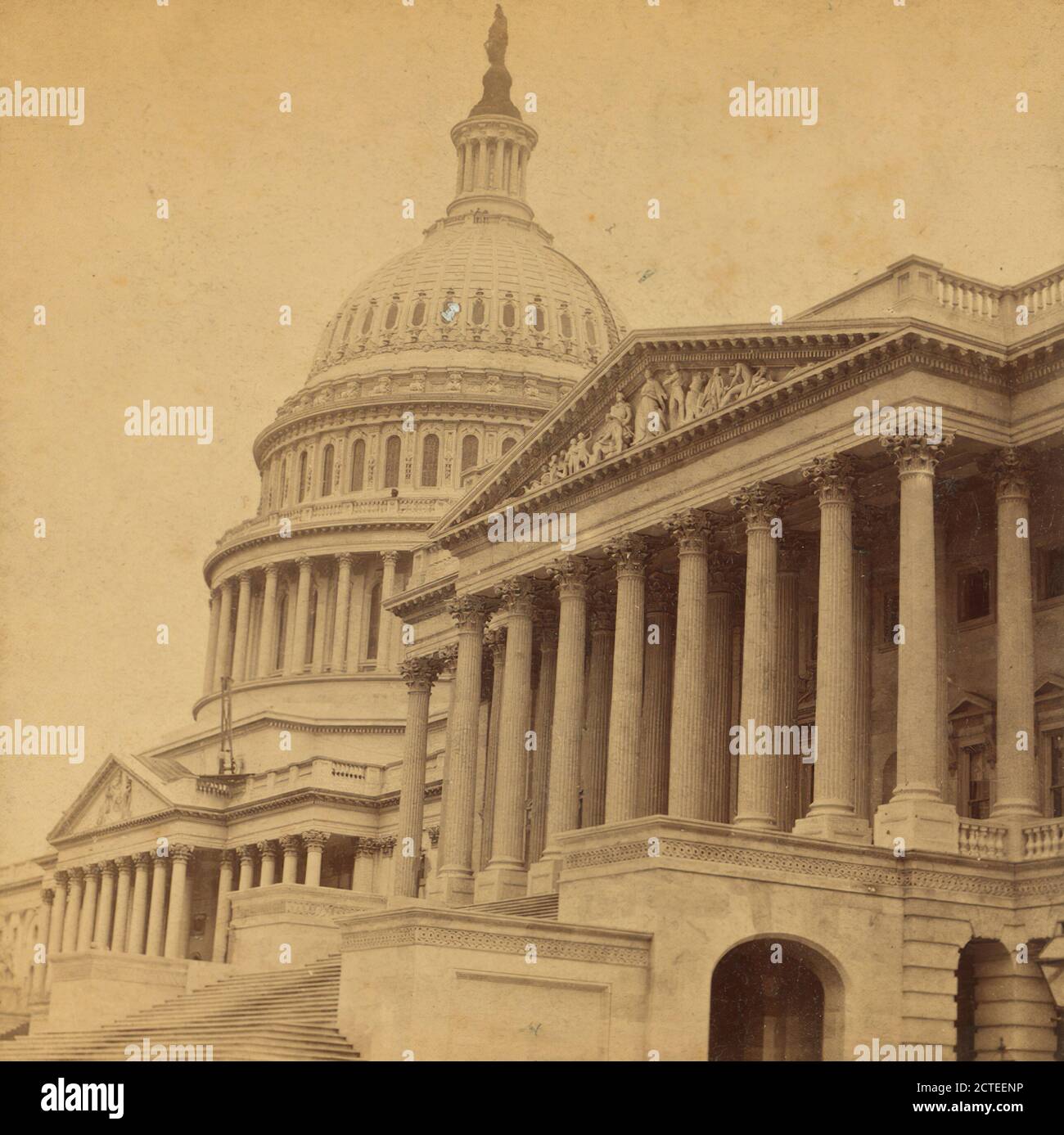 Senate Front & Dome, Washington, D.C., Kilburn Brothers, USA. Kongress. Senat, 1872, Washington (D.C.), Vereinigte Staaten Stockfoto