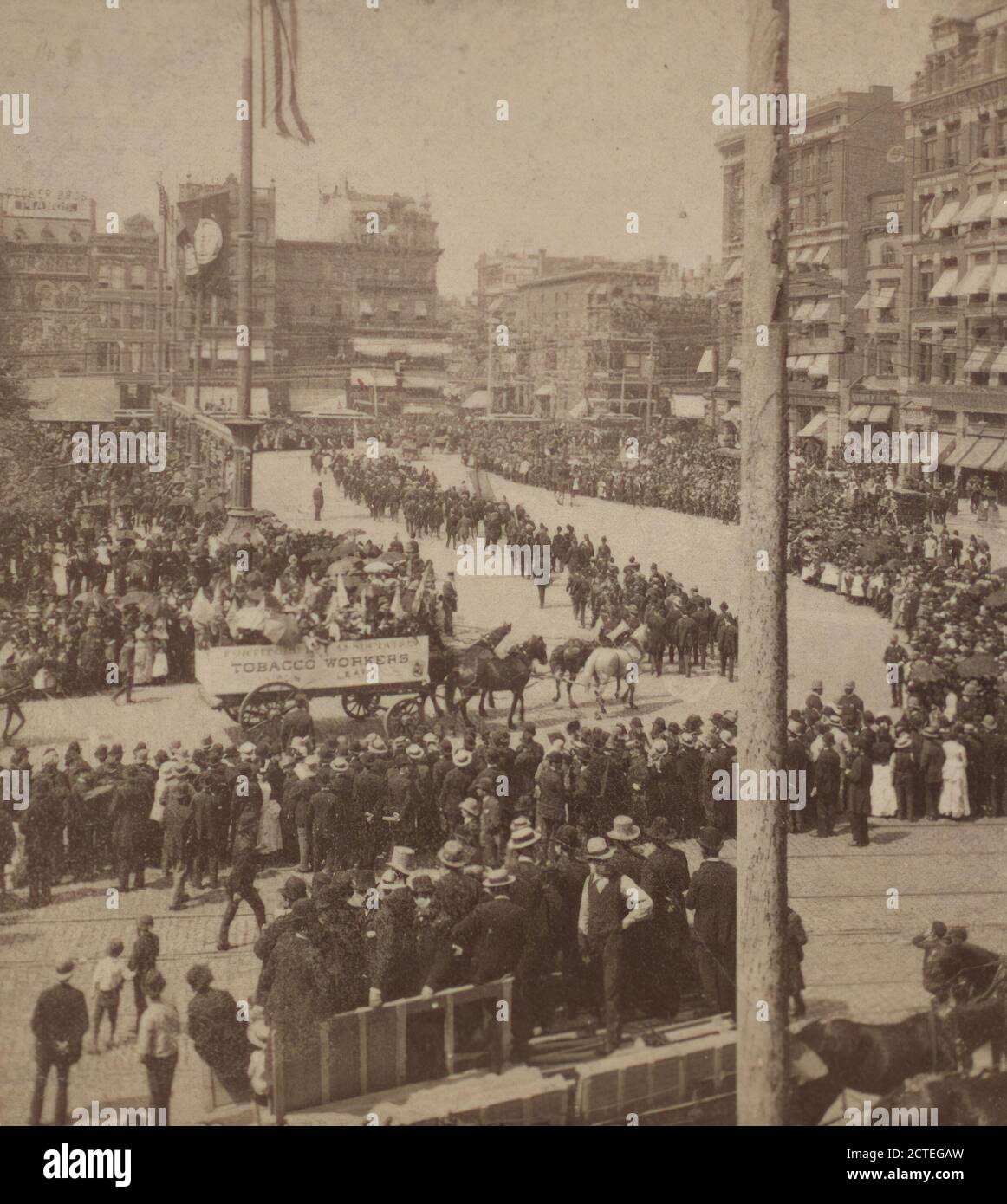 Labor Day Parade, Union Square, New York, 1887., 1887-09, New York (Staat), New York (N.Y.), Manhattan (New York, N.Y.), Union Square (New York, N.Y.) Stockfoto