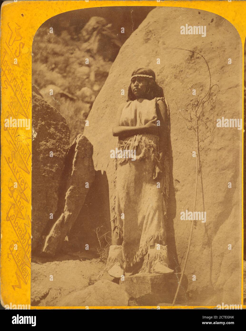 Kai-vav-ITS, ein Stamm von Pai Utes, der auf dem Kai-bab Plateau in der Nähe des Grand Cañon des Colorado in Nord-Arizona lebt: Ku-ra-tu., Powell, John Wesley (1834-1902), 1874, Colorado River (Colorado-Mexiko), USA Stockfoto