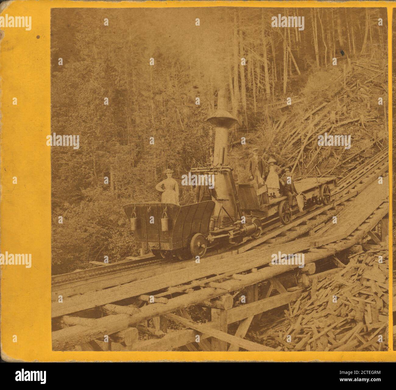 Motor, Mt. Washington Railroad., Cook, O. H., Stiff, C. W. (Charles W.), Engines, Mountain Railroads, Passengers, New Hampshire, Washington, Mount (N.H Stockfoto