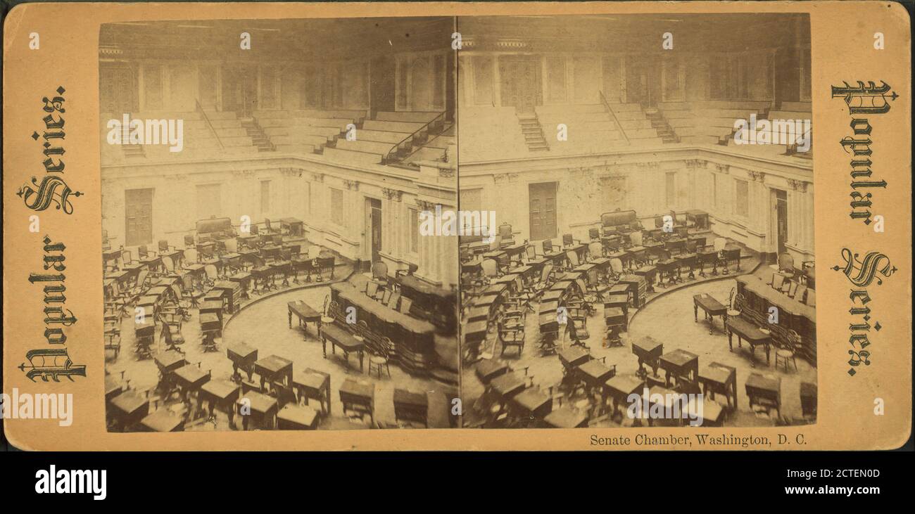 Senate Chamber, Washington, D.C., United States Capitol (Washington, D.C.), United States. Kongress. Senat, 1865, Washington (D.C.), Vereinigte Staaten Stockfoto