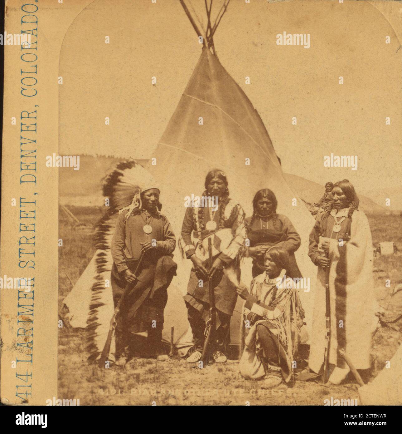 Ute Chiefs., W. H. Jackson & Co, amerika Ahnenarchiv Foto, USA faszinierendes und seltenes historisches Bild. Stockfoto
