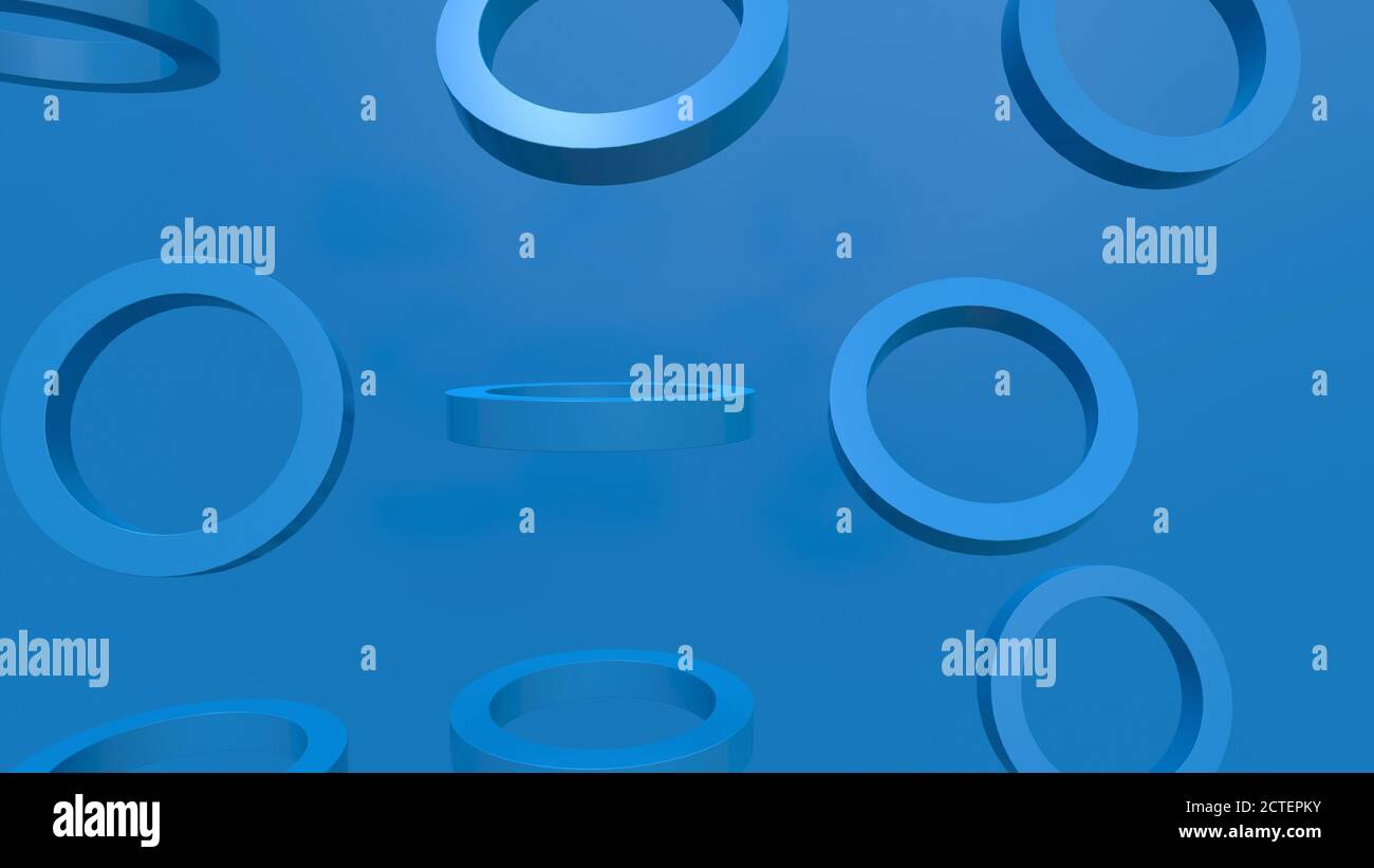 Blaue geometrische Formen Hintergrund, abstrakte 3d-Rendering. Stockfoto
