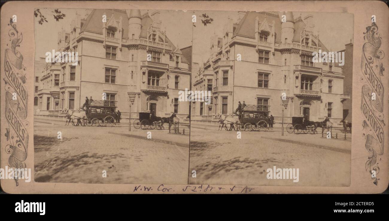 Fifth Avenue, nordwestliche Ecke der 52. Straße Blick auf eine Villa., New York (Staat), New York (N.Y.), New York, Fifth Avenue (New York, N.Y.), Manhattan (New York, N.Y.) Stockfoto