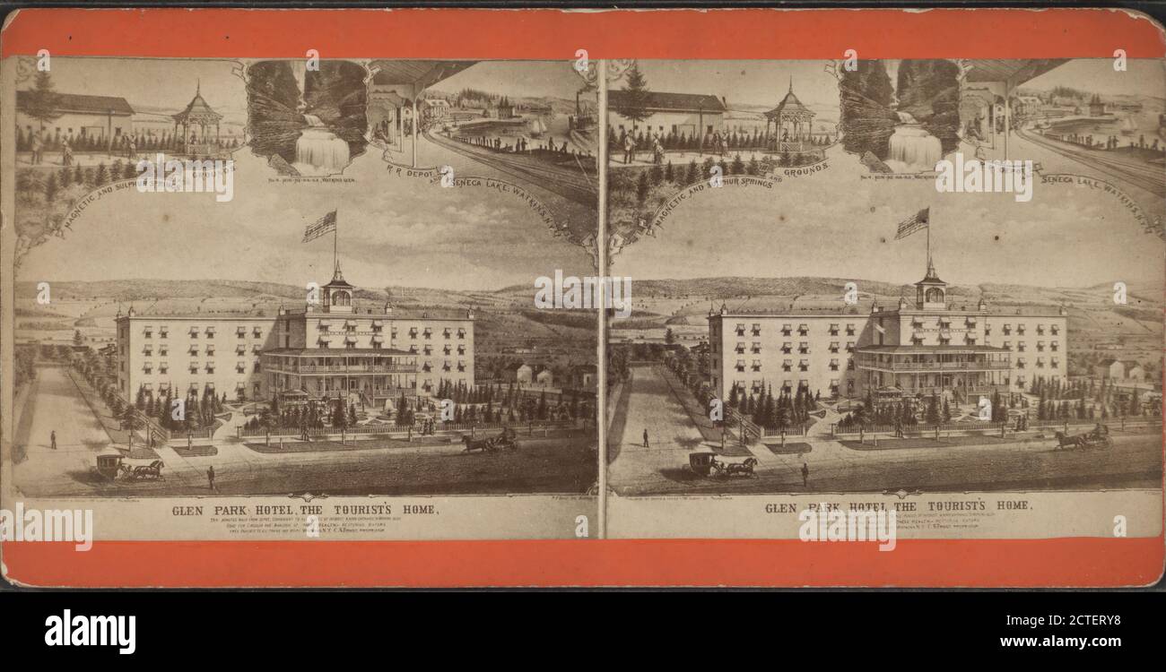 Glen Park Hotel, das Touristenheim., New York (Staat), Watkins Glen (N.Y Stockfoto