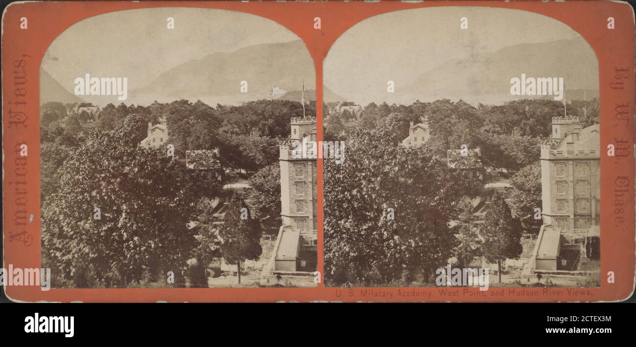 U. S. Militärakademie. West Point, und Hudson River Views., Chase, W. M. (William M.) (Ca. 1818-1901), United States Military Academy, New York (Bundesstaat), United States, West Point (N.Y Stockfoto