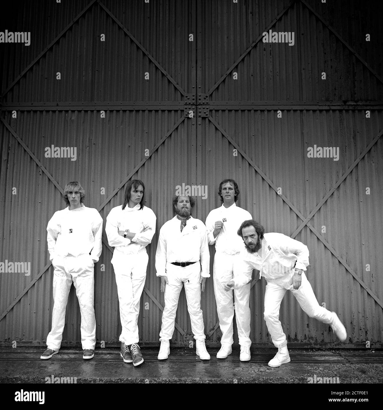 Mitglieder der britischen Rockband Jethro Tull 1980 Ian Anderson,Dave Pegg.Martin Barr,Eddie Jobso und Mark Craney. Stockfoto