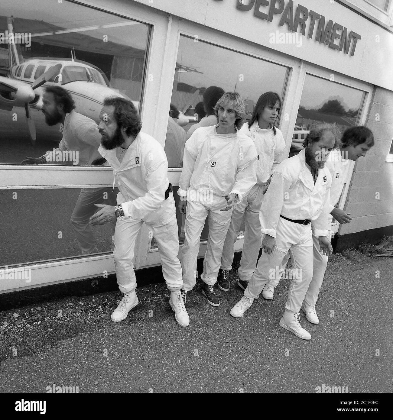 Mitglieder der britischen Rockband Jethro Tull 1980 Ian Anderson,Dave Pegg.Martin Barr,Eddie Jobso und Mark Craney. Stockfoto