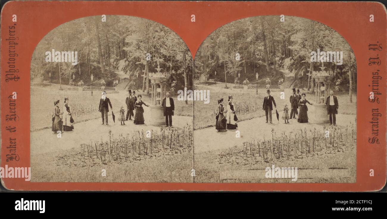 Congress Park, Baker & Record (Firma), New York (Bundesstaat), Saratoga Springs (N.Y Stockfoto