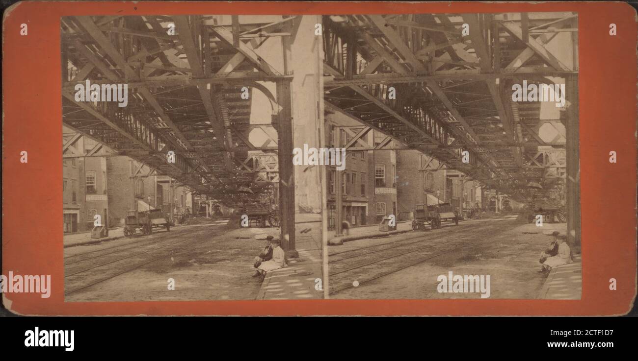 Met. Elevated Road., 1875, New York (Staat), New York (N.Y.), New York, Sixth Avenue (New York, N.Y.) Stockfoto