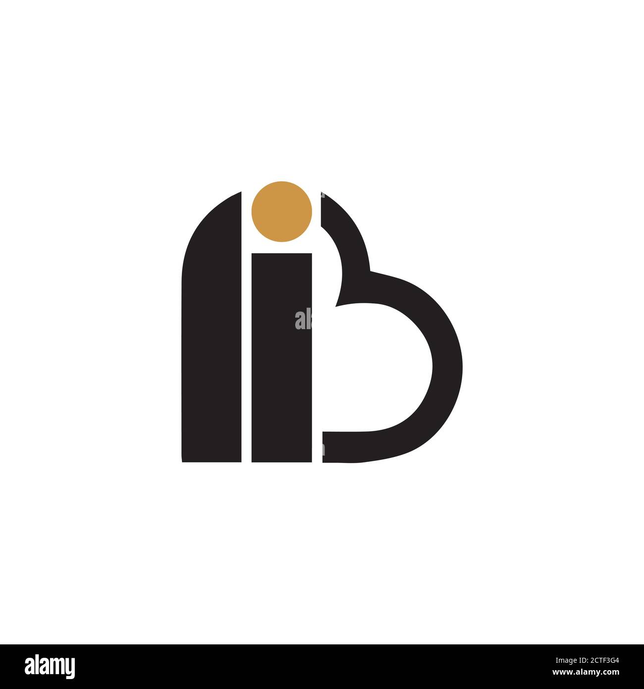 Anfangsbuchstabe ib Logo oder bi Logo Vektor Design-Vorlage Stock Vektor