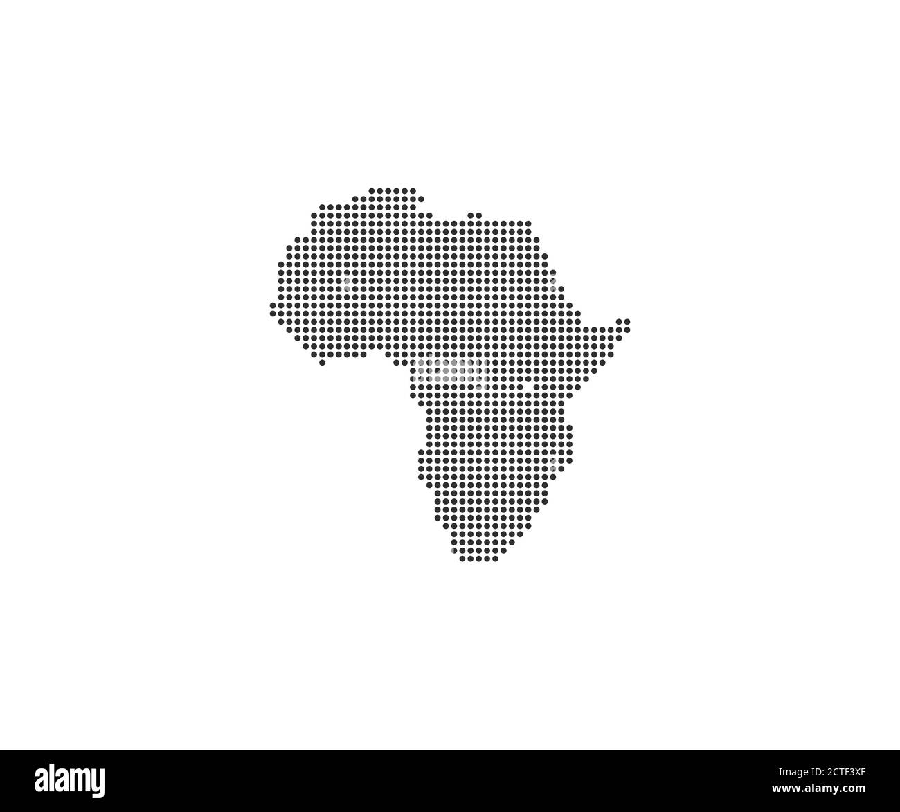 Afrika, Kontinent, gepunktete Karte auf weißem Hintergrund. Vektorgrafik. Stock Vektor