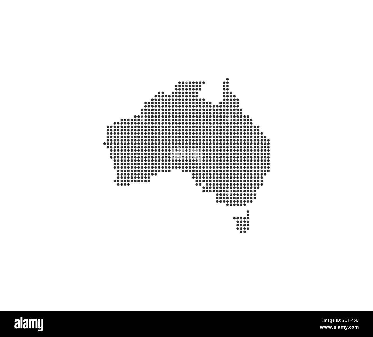 Australien, Land, gepunktete Karte auf weißem Hintergrund. Vektorgrafik. Stock Vektor