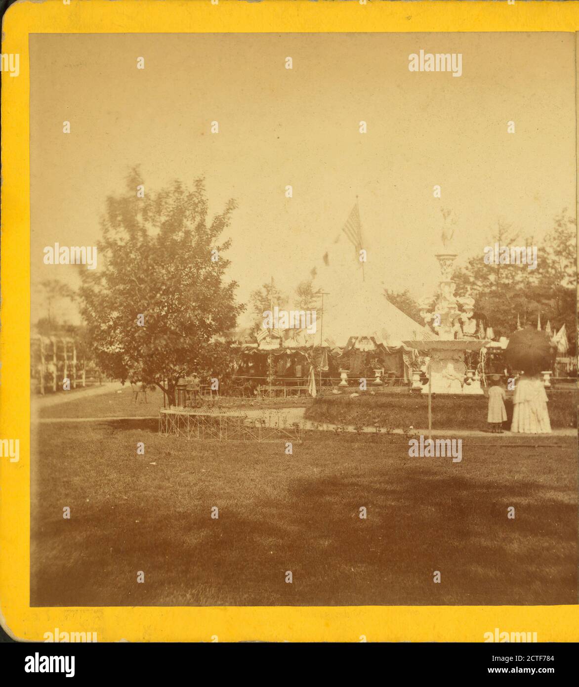 Dekoriertes Zelt in einem kürzlich angelegten Park., Mather, J. A. (1829-1915), Pennsylvania Stockfoto
