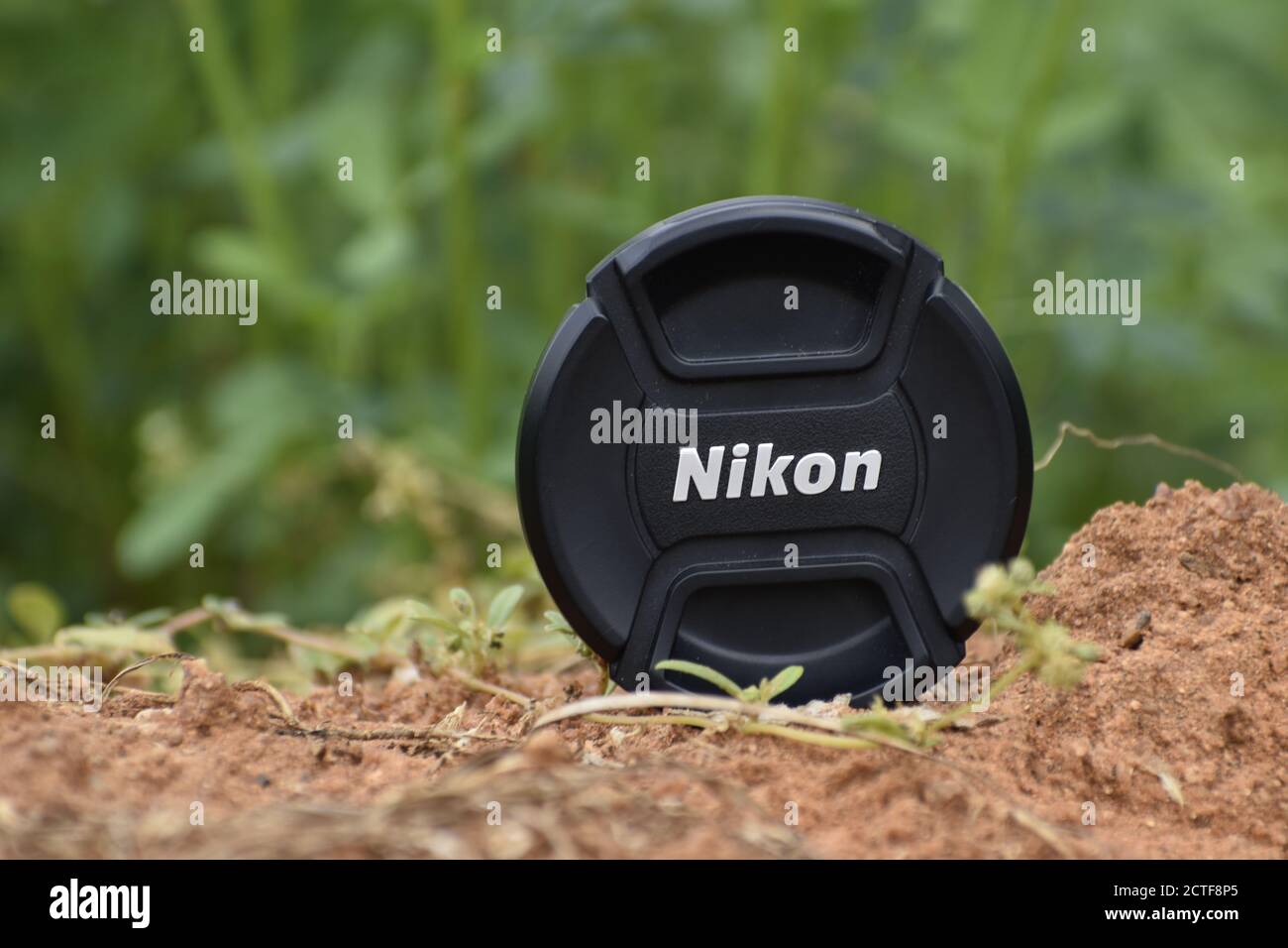Bild der Nikon Objektivkappe Stockfoto