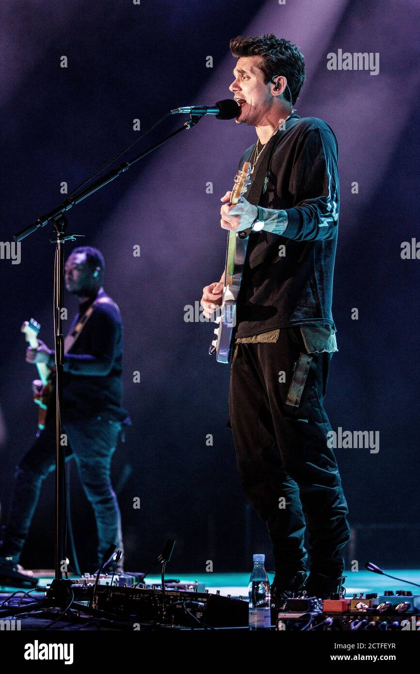 Herning, Dänemark. Mai 2017. Der amerikanische Sänger, Gitarrist und Musiker John Mayer spielt ein Live-Konzert in Boxen in Herning. (Foto: Gonzales Photo - Lasse Lagoni). Stockfoto