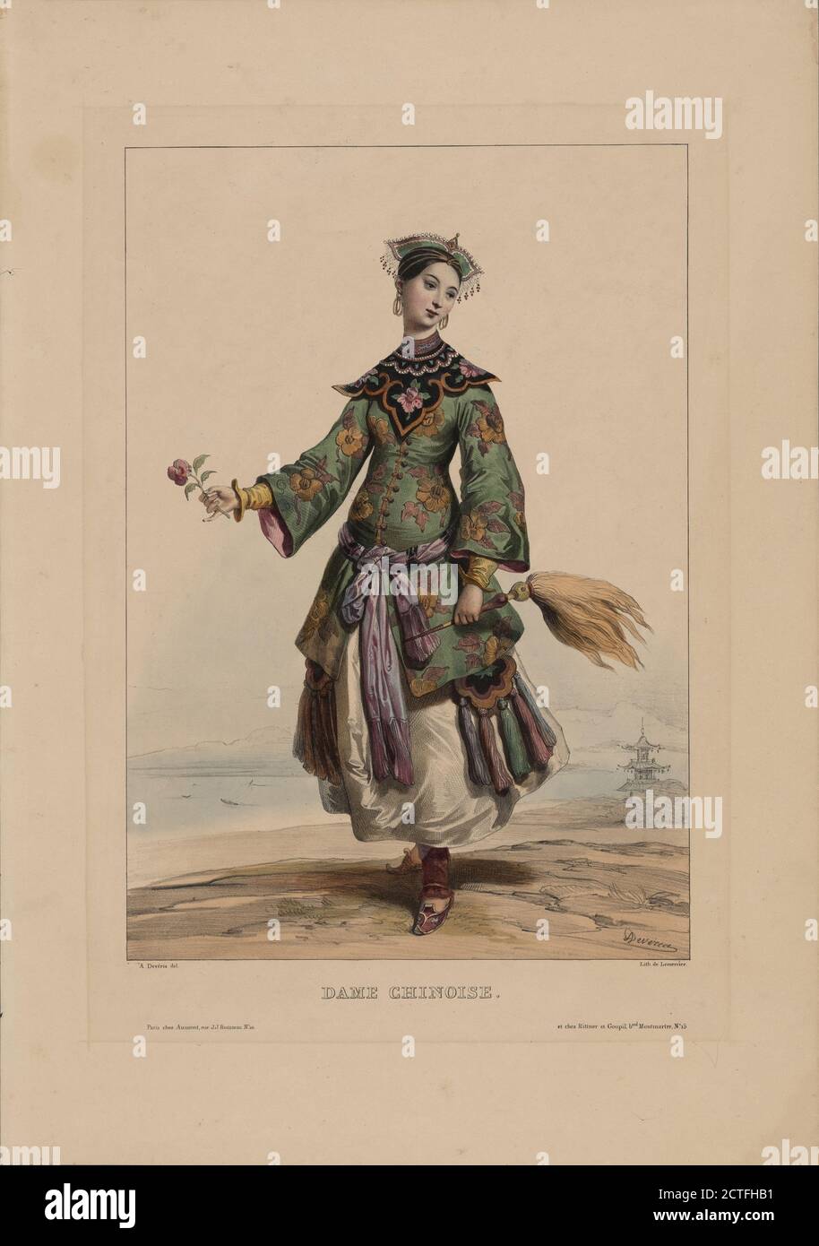 Dame chinoise, still image, Prints, 1820 - 1850, Devéria, Achille, 1800-1857, Devéria, Achille, 1800-1857 Stockfoto