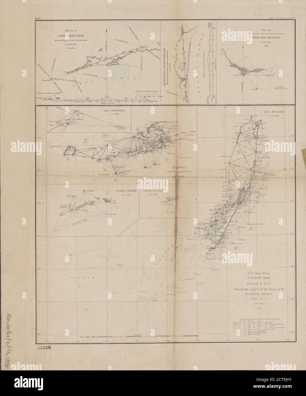 Sketch F No. 2 , cartographic, Maps, 1855, Bache, A. D. (Alexander Dallas), 1806-1867, Bowne & Hasbrouck Lith Stockfoto