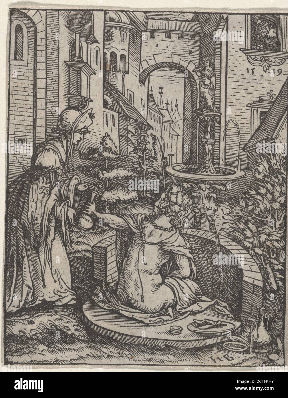 Bathsheba, Standbild, Drucke, 1519, Burgkmair, Hans, 1473-1531 Stockfoto