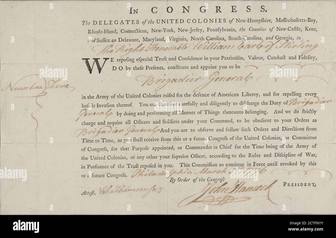 Dokument, Text, Dokumente, 1776, Vereinigte Staaten. Kongress, Continental, 1775–1789 Stockfoto