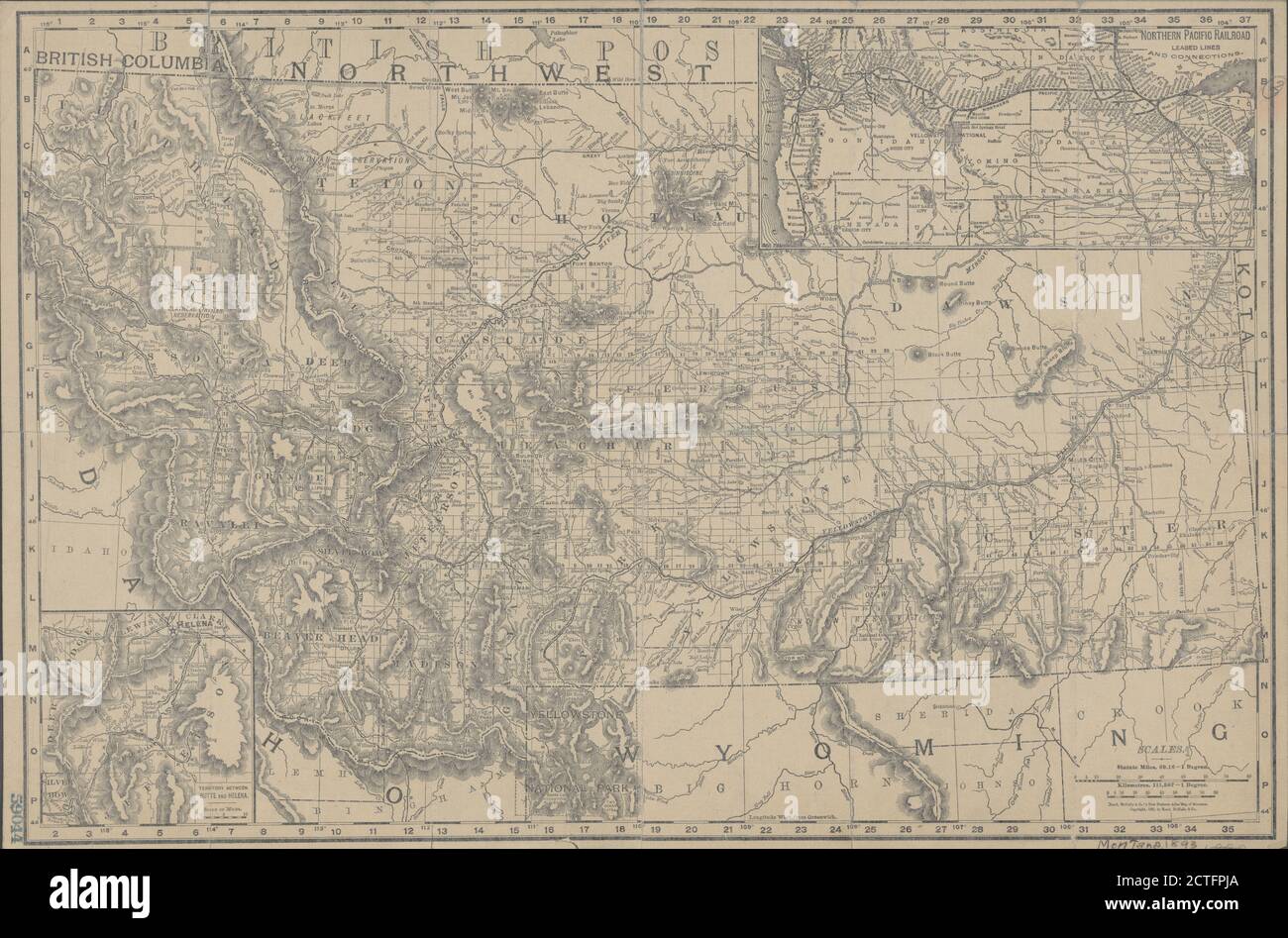 Rand, McNally & Co.'s neue Business-Atlas Karte von Montana, Kartographie, Maps, 1893, Rand McNally und Company Stockfoto