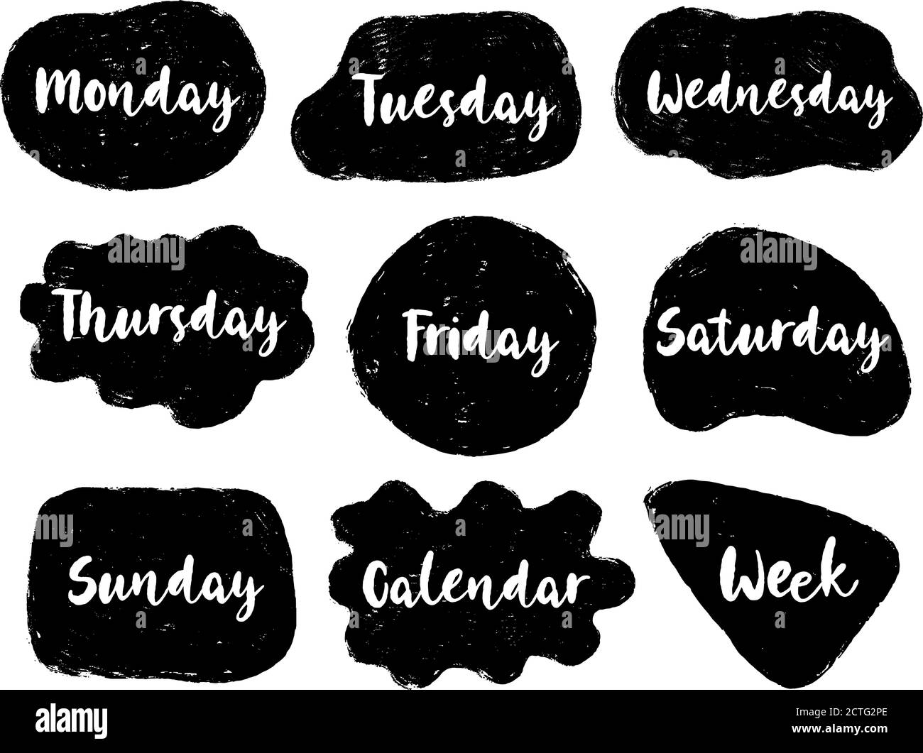 Bubble Speech Week Kollektion Kommunizieren. Handgezeichneter Doodle. Stock Vektor