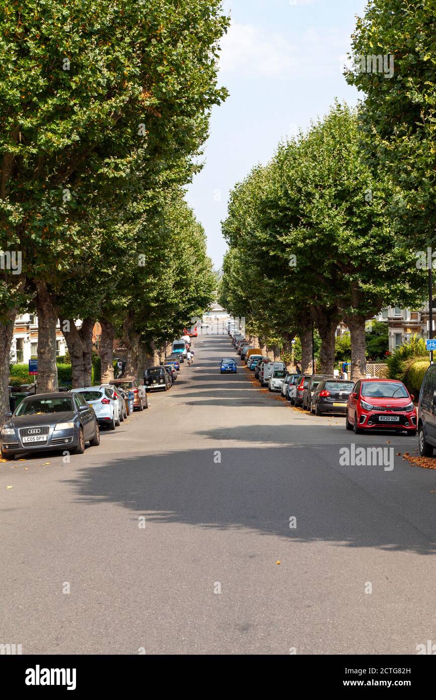Blick auf die Jerningham Road, New Cross, London Stockfoto