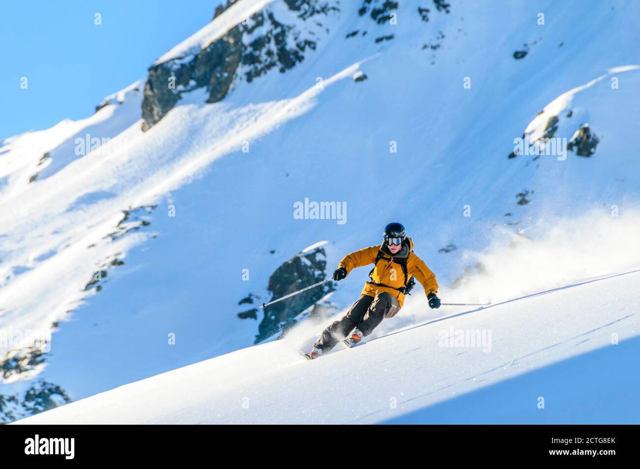 Carving- und Freeride-Bilder aus dem Montafon Stockfoto