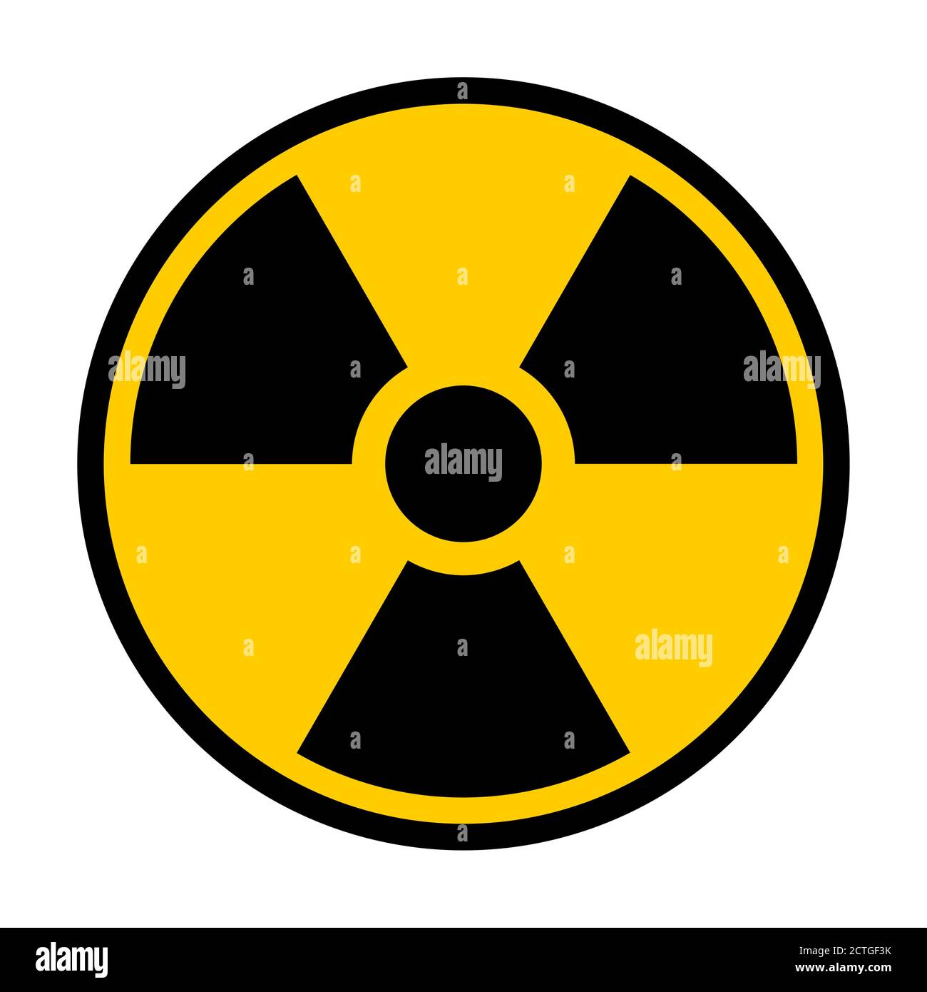 Rundes Schild mit nuklearer Gefahr oder ionisierender Strahlung. Vektorbild. Stock Vektor