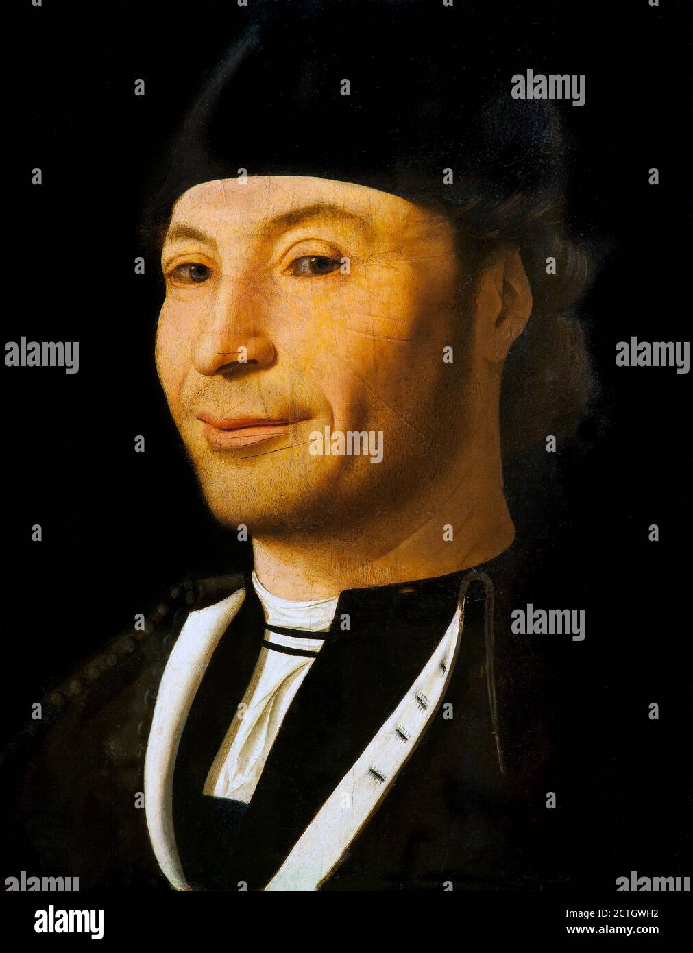 Antonello da Messina (Messina 1430 - Messina 1479). Ritratto d’uomo. Um 1470. Öl auf Walnussbrett cm 30,5x26,3 . Stockfoto
