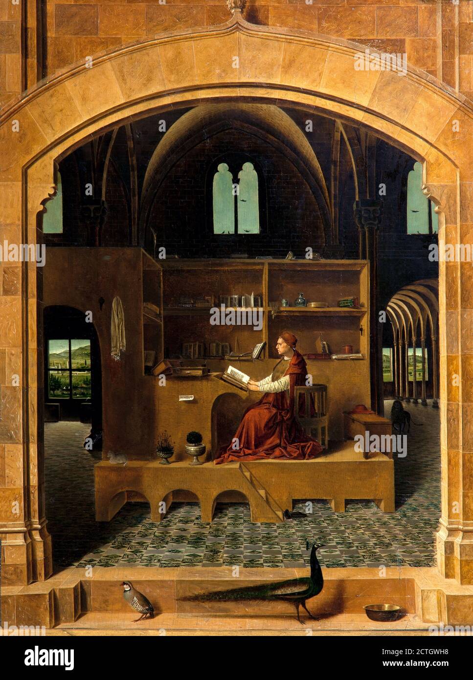 Antonello da Messina (Messina 1430 - Messina 1479). San Girolamo nello Studio um 1475. Öl auf Holz cm 45,7 x 36,2. Stockfoto