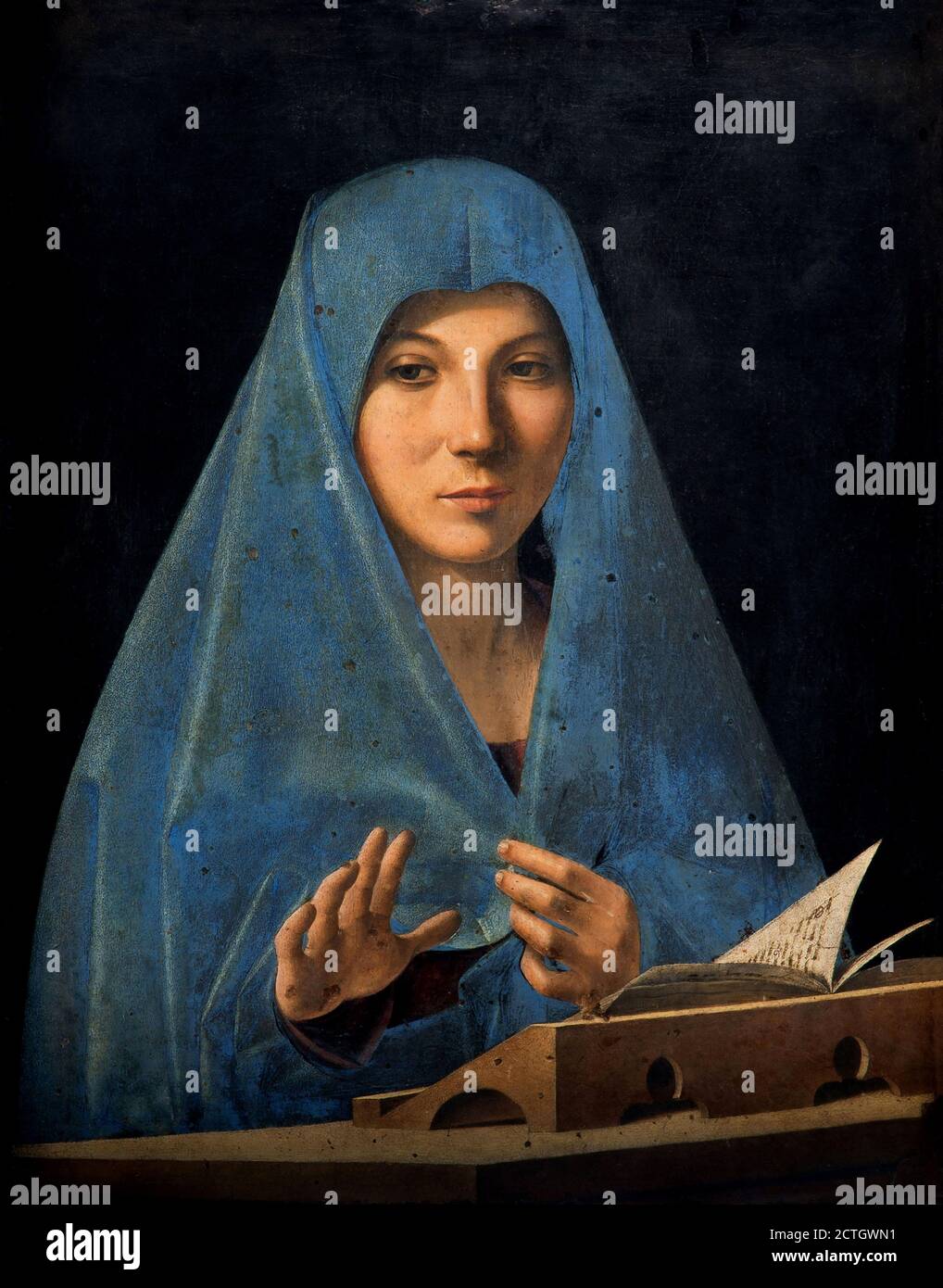 Antonello da Messina (Messina 1430 - Messina 1479). Annunciata. 1475-1476 Tempera und Öl an Bord cm 45x34,8 . Stockfoto