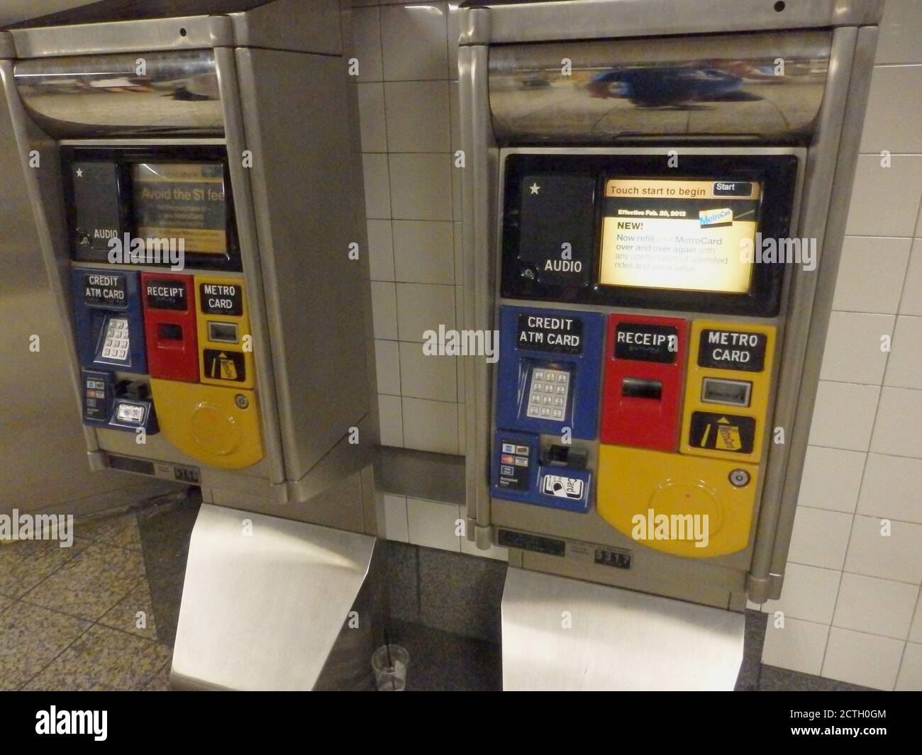 New York City U-Bahn-Ticketautomat, New York City, USA Stockfoto