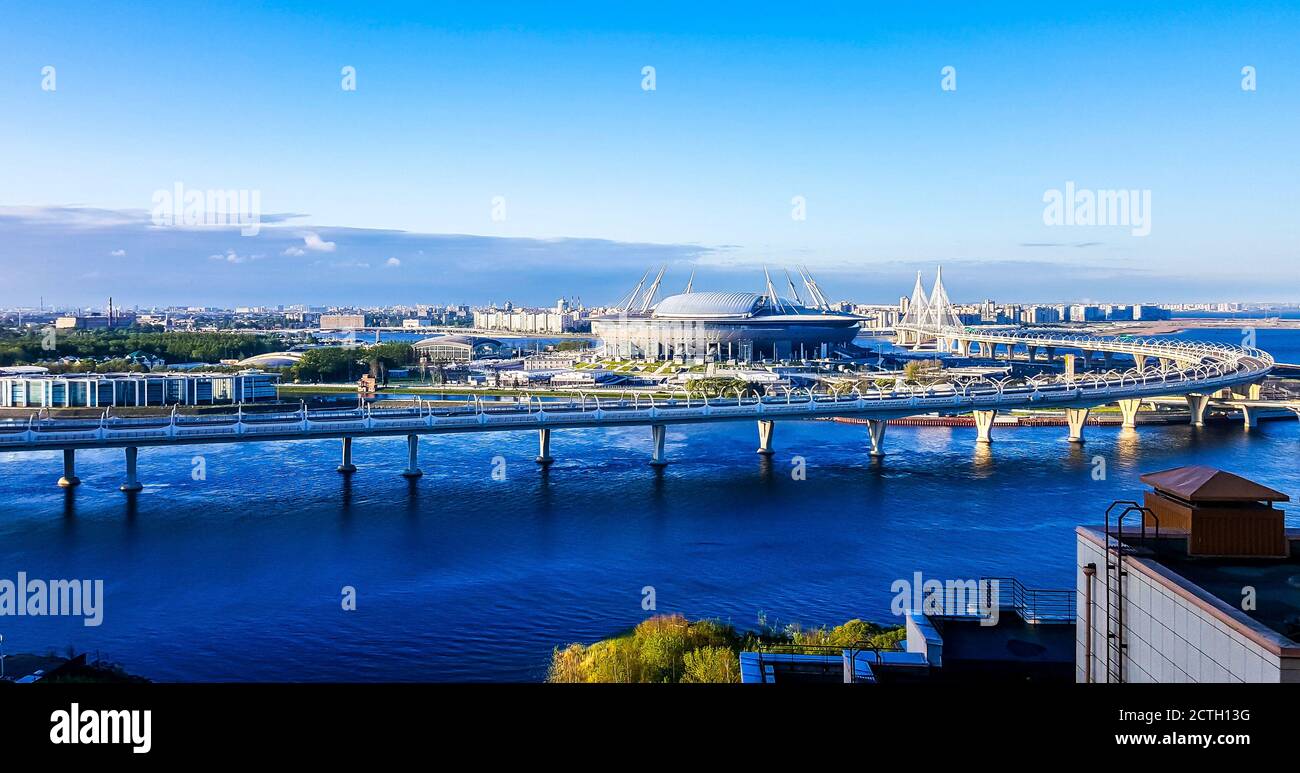 Stadion „Gazprom Arena“. Sankt Petersburg, Russland Stockfoto