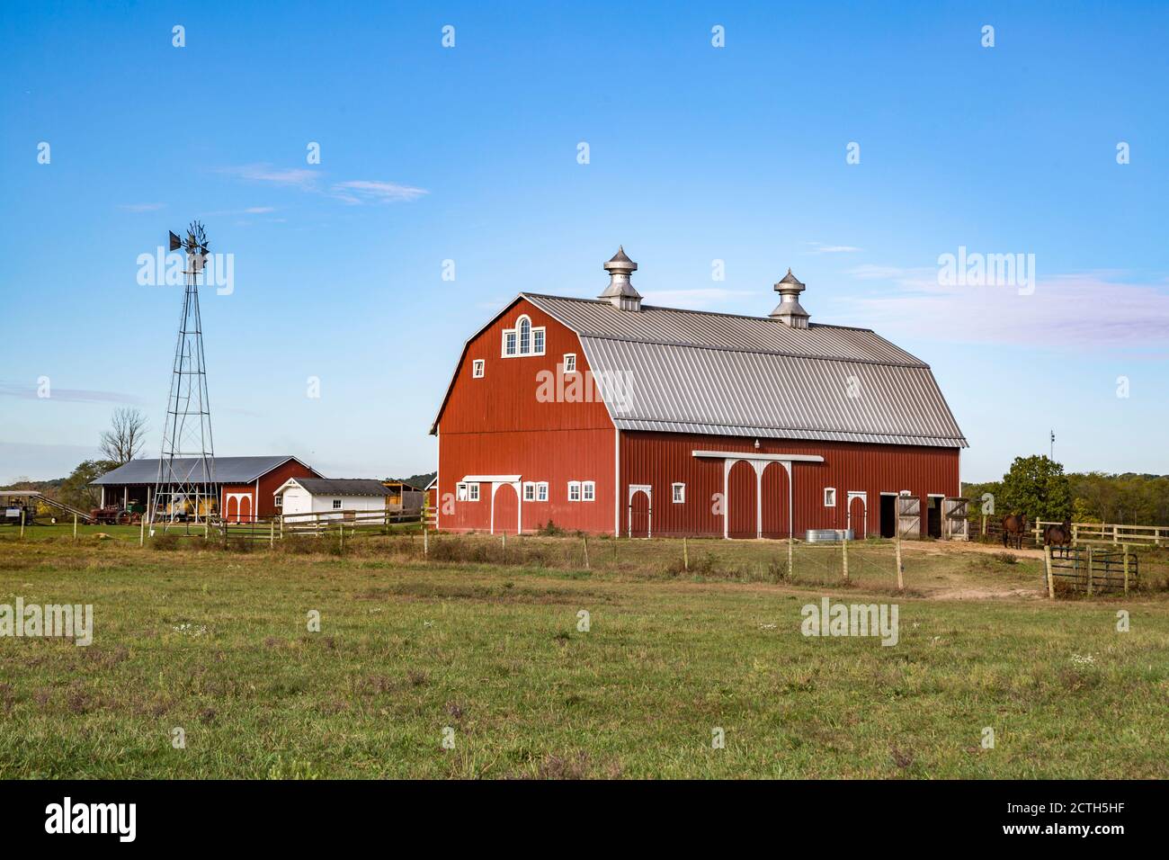 Scheune im Prophetstown State Park lebendes Geschichtsmuseum Schlachtfeld Indiana Stockfoto