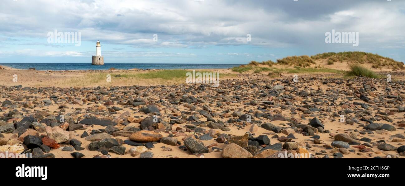 Der Leuchtturm in Rattray Head, in der Nähe von Fraserburgh, Schottland. Erbaut 1895. Stockfoto