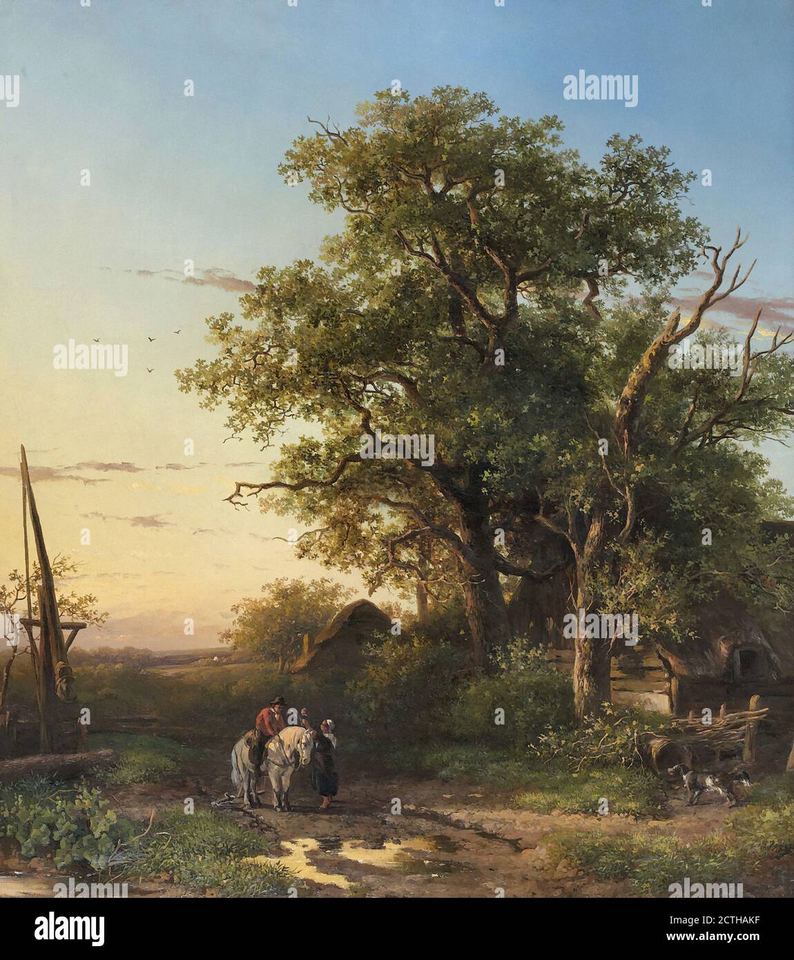 Roelofs Willem - Het Gelukkige Gezin Van De Boer - Niederländische Schule - 19. Jahrhundert Stockfoto