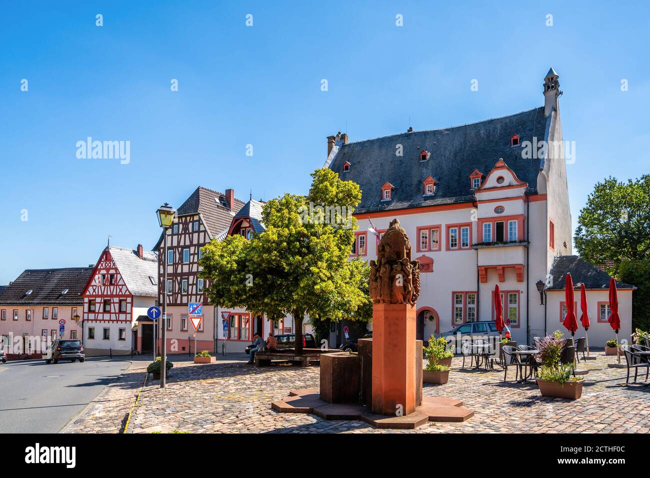 Historischer Markt von Kiedrich, Rheingau, Deutschland Stockfoto