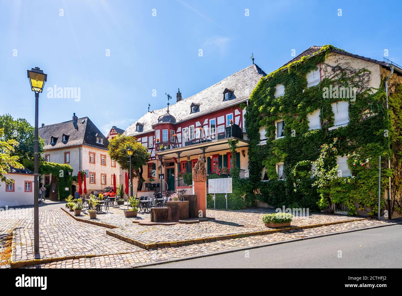 Historischer Markt von Kiedrich, Rheingau, Deutschland Stockfoto