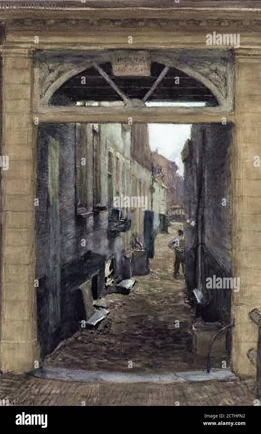 Tholen Willem Bastiaan - Straße in Den Haag - Niederländisch Schule - 19. Jahrhundert Stockfoto