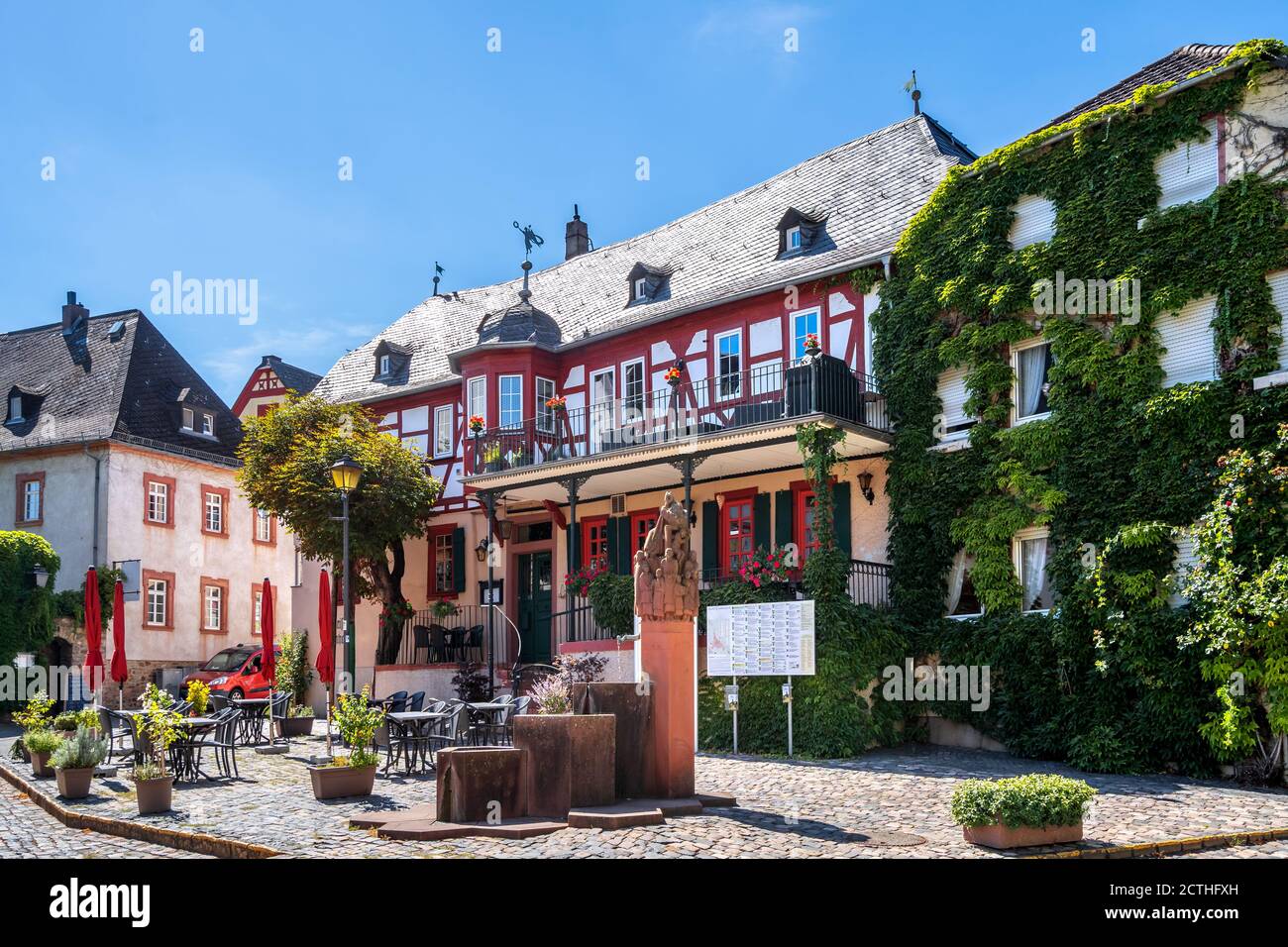 Historischer Markt von Kiedrich, Rheingau, Deutschland Stockfoto