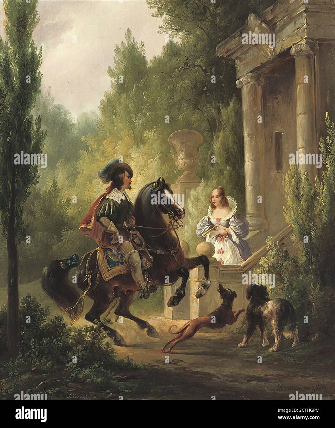 Verschuur i Wouterus - Charming a Lady - Niederländische Schule - 19. Jahrhundert Stockfoto