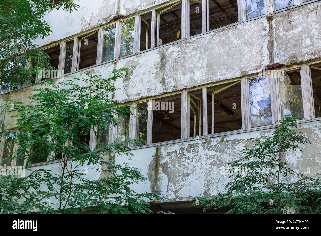 Verlassene Gebäude der Geisterstadt Pripyat Chornobyl Zone, Strahlung, nukleare Katastrofe Stockfoto